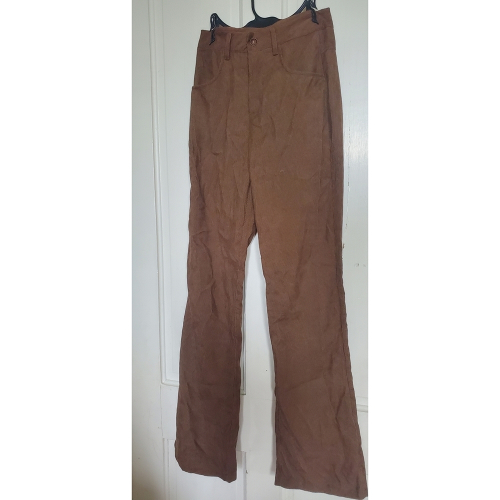 Romwe Brown Corduroy Type Pants Size XS